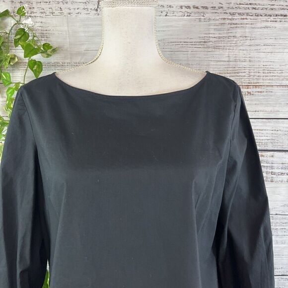 Talbots Blouse Tunic size Extra Small Classic Black Modest Casual Career Boho - Picture 5 of 11